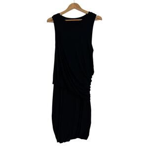 Heather by Bordeaux Women’s Size P Small Black Fitted Ruched Jersey Tank Dress